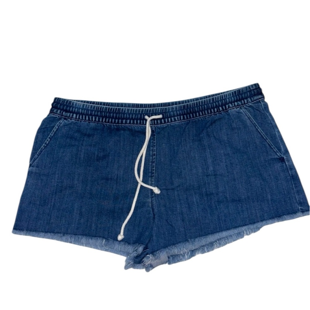 aerie medium wash drawstring waist shorts